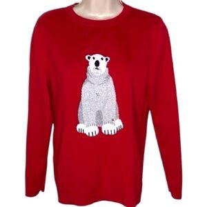 Tommy Hilfiger | Red Polar Bear Crew Neck Sweater M